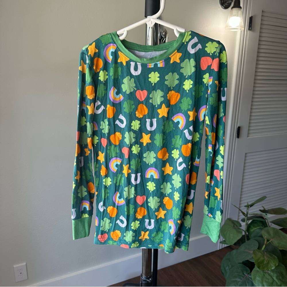 Kids Little Sleepies Colorful Lucky Charm Saint Patrick Long Sleeve Shirt 7/8